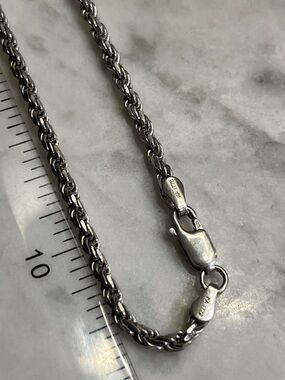 Sterling Rope Chain Necklace - Solid Sterling Silver